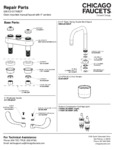 Chicago Faucets 526-E3-317ABCP Deck-Mounted Faucet with 4" Fixed Centers, 6 1/4" Rigid / Swing Double-Bend Spout, and 4" Wristblade Handles parts
