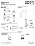 ABCP Deck-Mounted Faucet with 8" Fixed Centers, 6 1/4" Rigid / Swing Double-Bend Spout, and Quaturn Compression Cartridges parts ABCP Deck-Mounted Faucet with 8" Fixed Centers, 6 1/4" Rigid / Swing Double-Bend Spout, and Quaturn Compression Cartridges parts