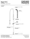 Chicago Faucets 919-SLABCP Deck-Mounted Single-Hole Pre-Rinse Faucet with Pipe Strap repair parts diagram