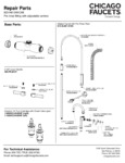 Chicago Faucets 923-H613XKCAB Wall-Mounted Pre-Rinse Faucet with Adjustable Centers and 9 1/2" L-Type Swing Spout repair parts diagram Chicago Faucets 923-H613XKCAB Wall-Mounted Pre-Rinse Faucet with Adjustable Centers and 9 1/2" L-Type Swing Spout repair parts diagram