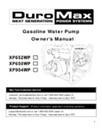 DuroMax XP650WP, XP652WP, XP904WP Manual DuroMax XP650WP, XP652WP, XP904WP Manual