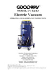 DV Electric Vacuums DV-E2orE3 manual