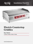 Avantco Electric Griddles Install Guide Avantco Electric Griddles Install Guide