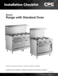 CPG Electric Range with Standard Oven Installation Checklist