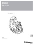 Advance ES4000 parts list Advance ES4000 parts list