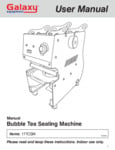 Galaxy 177CSM Manual Bubble Tea Sealing Machine Manual Galaxy 177CSM Manual Bubble Tea Sealing Machine Manual