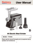 Galaxy SMG800 Economy Electric Meat Grinder Manual Galaxy SMG800 Economy Electric Meat Grinder Manual