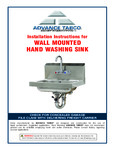 handsinks Instructions Wall mounted Advanced Tabco