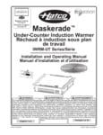 Hatco IWRM-UT-06 Undercounter Induction Warmer Manual Hatco IWRM-UT-06 Undercounter Induction Warmer Manual