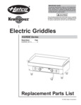 Hatco KGRDE Electric Griddle Parts List