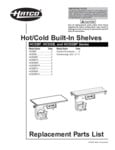 Hatco Hot/Cold Built-In Shelves Replacement Parts List