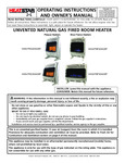 HeatStar HSSVFRD20NGBT, HSSVFRD30NGBT, HSSVFBF20NGBT, and HSSVFBF30NGBT Owners Manual HeatStar HSSVFRD20NGBT, HSSVFRD30NGBT, HSSVFBF20NGBT, and HSSVFBF30NGBT Owners Manual