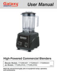 High Powered Commercial Blenders 177GBB_Manual High Powered Commercial Blenders 177GBB_Manual