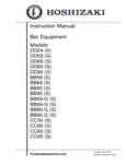 Hoshizaki DD, BB, and CC Series Instruction Manual Hoshizaki DD, BB, and CC Series Instruction Manual