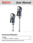 Immersion Blenders_Manual with Warranty