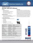 ASI 502 100% RTV Silicone Technical Data Sheet