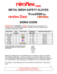 Sizing Guide for Niroflex Gloves