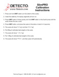 Instructions for Cardinal Detecto SlimPro Digital Scale Calibration Instructions for Cardinal Detecto SlimPro Digital Scale Calibration