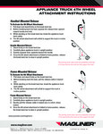 Instructions for Magliner Appliance Truck Fourth Wheel Attachment