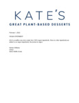 Kate's Ice Cream Cones Vegan Statement Kate's Ice Cream Cones Vegan Statement