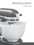 KitchenAid 5 Quart Ceramic Bowl for all KitchenAid 4.5-5 Quart Tilt-Head  Stand Mixers KSM2CB5PWG, White Gardenia