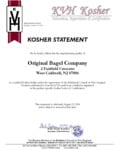 Original Bagel Kosher Certification