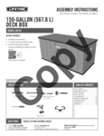 Lifetime 150-Gallon Heavy-Duty 59.3 in. Storage Deck Box, Storage Organizer