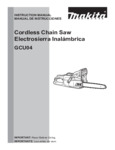 Makita Cordless Chain Saw GCU04 Instruction Manual