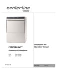Manual for Centerline by Hobart CUH CUL Undercounter Dishwashing Machine Manual for Centerline by Hobart CUH CUL Undercounter Dishwashing Machine