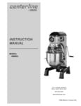 Manual for Centerline by Hobart HMM20-1STD 20 Qt. Commercial Mixer