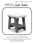 Mesa Side Table - Instruction Sheet-User Care Mesa Side Table - Instruction Sheet-User Care