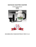 MetroVac DataVac Electric Duster Manual MetroVac DataVac Electric Duster Manual