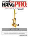 Paragon Pro Manufacturing Solutions Panellift Hangpro Vertical Drywall Lift 150 Manual