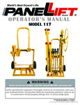 Paragon Pro Manufacturing Solutions Panellift Storage Cart 117 Manual