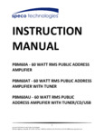 PBM60A manual PBM60A manual
