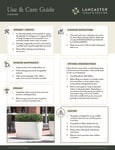 Planters_Use and Care Guide