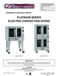 Platinum Series Electric Convection Oven Owners Manual
