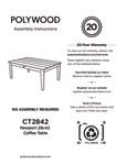 POLYWOOD 28 x 42 Newport Coffee Table Assembly Instructions POLYWOOD 28 x 42 Newport Coffee Table Assembly Instructions