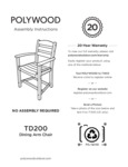 POLYWOOD Arm Chair Instructions POLYWOOD Arm Chair Instructions