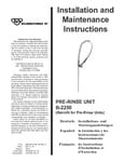 PRE-RINSE UNIT B-2250 Instructions