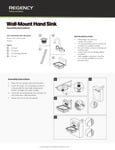 Regency Wall-Mount Hand Sink Assembly Guide - With Faucet
