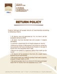 3464101CL Return Policy 3464101CL Return Policy
