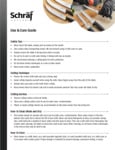 Schraf Use and Care Guide