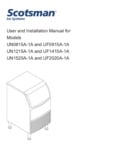 Scotsman U Series Undercounter Ice Machines User Manual