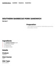 Southern Barbecue Pork Sandwich Recipe