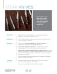 Fortessa Steak Knives Care and Handling Fortessa Steak Knives Care and Handling