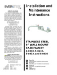 T&S SS Base Faucet S-0230_S-0231_S-0232_S-0330 Instructions T&S SS Base Faucet S-0230_S-0231_S-0232_S-0330 Instructions