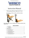 Telescoping Manual High Lift Truck Instruction Manual