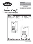Hatco TK Series Toast-King Replacement Parts List