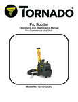Tornado Pro Spotter Carpet Extractor TE010-G03-U Manual Tornado Pro Spotter Carpet Extractor TE010-G03-U Manual